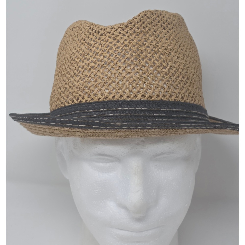 Lake of the Isles Fedora Hat M/L 7 1/4 Tan Paper Straw Summer Sun Hat